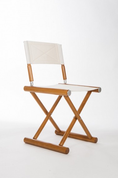 Sedia regista in legno con schienale reclinabile